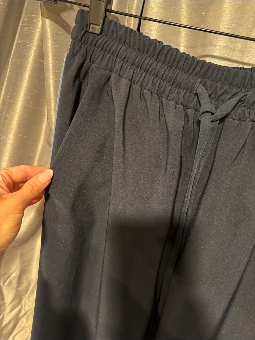 Milly Navy Wide-Leg Pant with Orange and Blue Side Stripe Size Medium - Picture 3 of 5